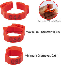 100PCS Adjustable Poultry Leg Bands   Numbered Chicken Leg Rings 001-100, 14-...