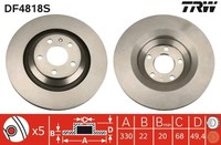 2X Bremsscheibe TRW Single DF4818S FüR Audi C6 A6 4F5 4F2 Avant TDI Tfsi Quattro