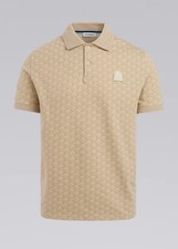 SANDBANKS JACQUARD COTTON MONOGRAM PRINT POLO SHIRT IN SAND 3XL RRP  145 BNWT