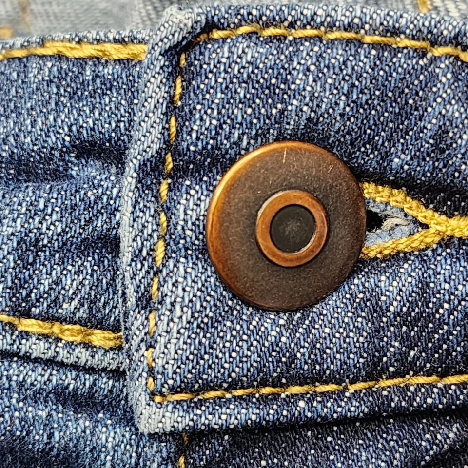 Energie Shorts Womens 15 Juniors Blue Bermuda Destructed Cut Off Hem Dark Wash - Image 2 of 4