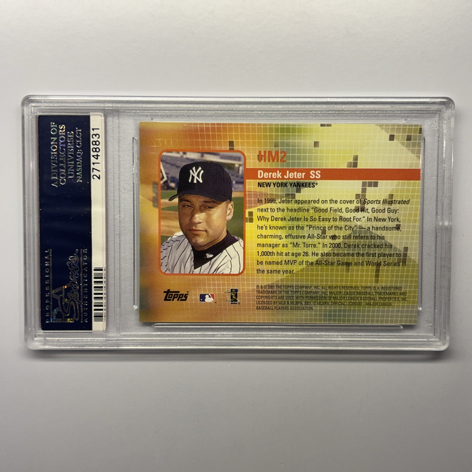 2002 Topps Derek Jeter Hobby Masters #HM2 PSA 10 GOAT New York Yankees Captain view 2