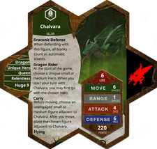 Heroscape  Chalvara  Dragon Custom figure and card  1/1 Original