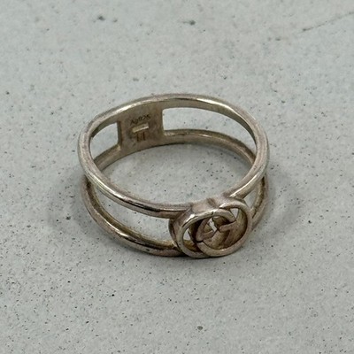 Auth GUCCI Sterling Silver 925 Interlocking G Ring RG574 | eBay