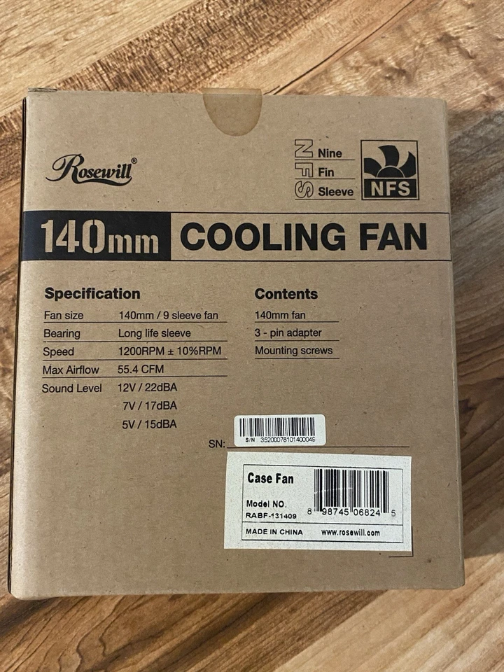 Rosewill NFS Series Cooling Fan 140mm RABF-131409 (Black) - Image 2 of 2