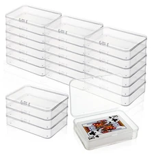 48PCS Plastic Playing Card Case, Clear Playing Card Storage Organizer Box Emp...