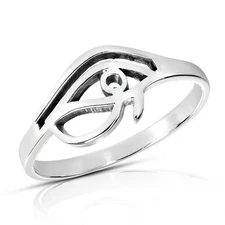 Mystical Eye of Ra Protective Symbol .925 Sterling Silver Band Ring-6