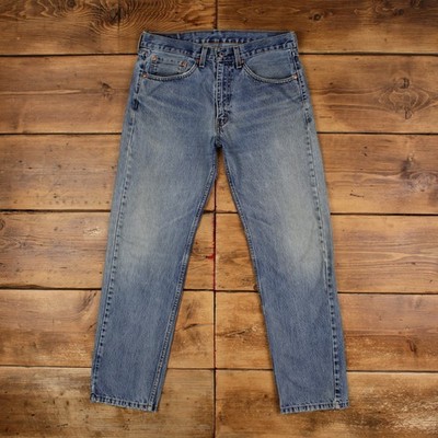 Levis 505 Jeans 34x32 Blau Regular Straight Faded Mid Rise Red Tab Denim