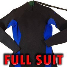 Vintage LL Bean Womens Wetsuit 90s Fullsuit Neoprene S/M Tall Black Blue Scuba