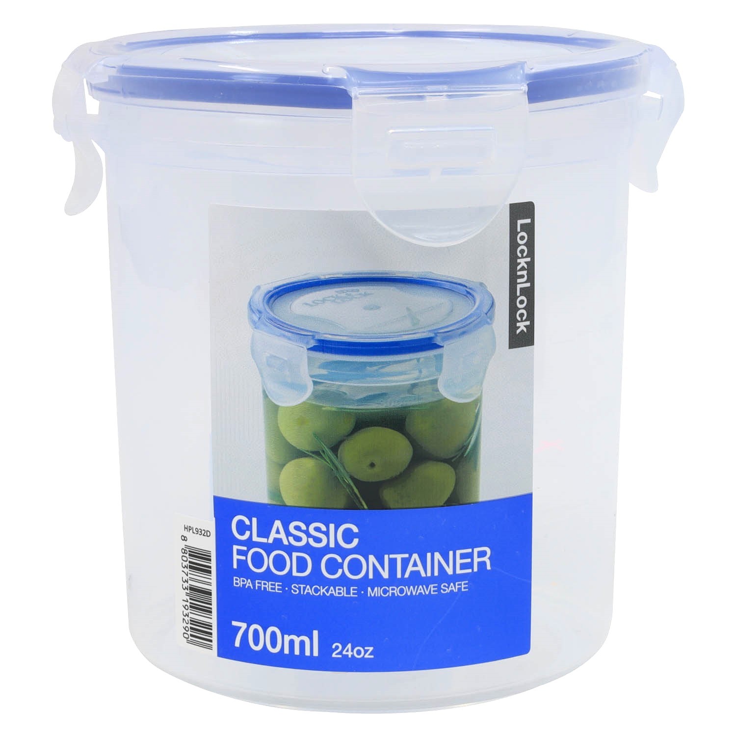 LocknLock 700ml Food Storage Container Round Airtight Stackable Clear Plastic