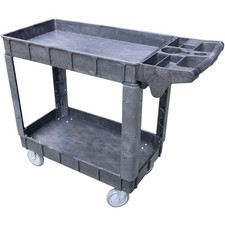 Heavy Duty plastic Service Shop Utility Tool Cart 2-Shelf 500lbs with wheels