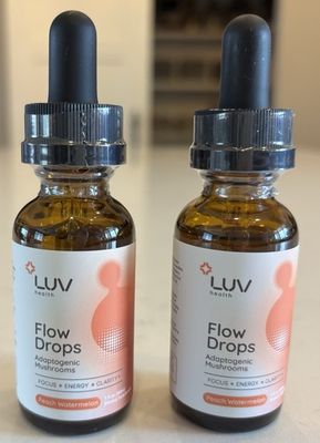 #ad LUV Health Flow Drops Adaptogenic Mushrooms Blend 2 1oz Each Exp 02 28 Sealed $23.74