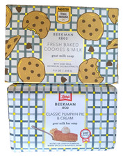 Beekman 1802 9oz Goat Milk Soap Fresh Baked Cookies  Pumpkin Pie Cream Lot of 2