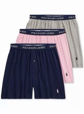 Men  s Polo Ralph Lauren Classic Fit Knit Boxers 3 Pack 100 Cotton Size Medium
