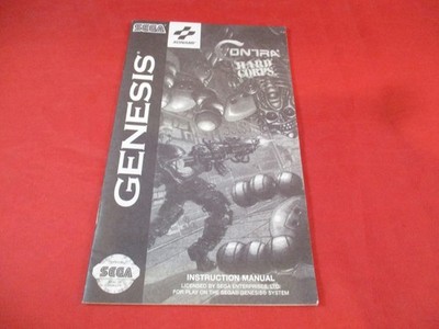 Contra Hard Corps Sega Genesis Instruction Manual Booklet ONLY