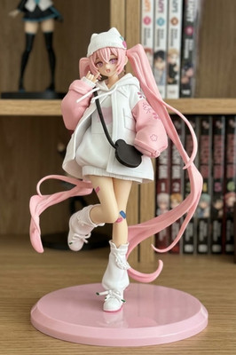 Sakura Miku Anime Figure Vocaloid Pink Hoodie Streetwear Statue Toy Gift NEW