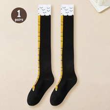 1 Pair Funny Chicken Leg Knee-High Socks Chicken Costume Feet Animal Paw Socks