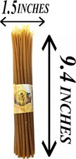 33 Beeswax Taper Candles Blessed at Holy Sepulchre Jerusalem – 9” Honey Scent