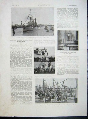 Original alter Vintage Druck Shanghai Taifun Wetter Ibanez Valence Französisch 1933