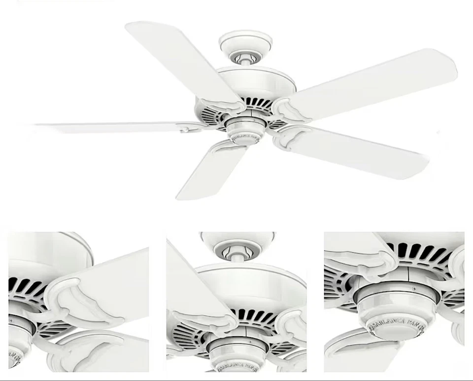 Ventilador de techo Casablanca 54" blanco fresco 4 velocidades control de pared