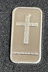 1 GRAM (g) .999 fine silver bar CROSS with Jesus Fish (Icythys) FREE SHIPPING!