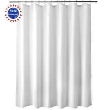 Shower Curtain Liner 70x72 Inches Waterproof Fabric Washable Cloth Magnets White