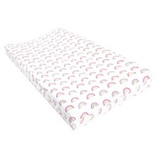 Hudson Baby Unisex Changing Pad Cover, Modern One Size, Rainbow