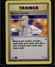 Pokemon 2000 1st Edition Gym Hereos BLAINE'S GAMBLE Trainer 121/132