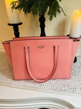 NWT Kate Spade Patterson Drive Geraldine Leather Satchel Bag in Peony Blush
