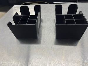 2 Condiment Caddy's 6 x 9.5 x 4 T Black Plastic Used