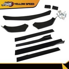For Universal Front Bumper Lip Chin Spoiler Body Kit Splitterside Skit Black