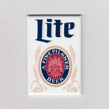 MILLER LITE 2" x 3" POSTER FRIDGE MAGNET (classic vintage beer label sign light)