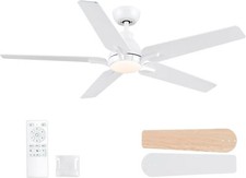 52 Inch Ceiling Fans with Lights and Remote, Brushed Nickel Modern Ceiling Fan 6