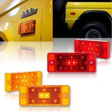 Front Rear Led Side Marker Light Bulb Lamp Lenses Set For 1970-77 Ford Bronco
