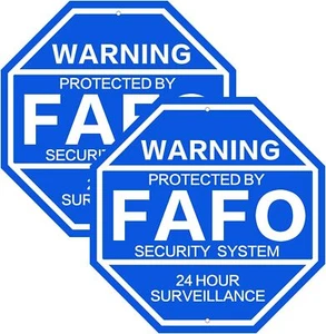 2Pack 10'' x 10'' Protected by FAFO Reflective Funny Security Sign, Weather-Resi - Picture 1 of 3