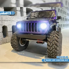 Basic Headlight / Rear Brake Light Kit for SCX10 III Jeep JLU Wrangler 