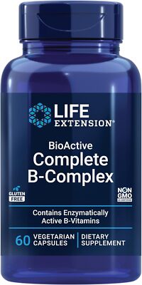 Life Extension Bioactive Complete B-Complex, Heart, 60 Count (Pack of 1) 