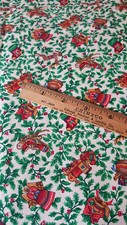 100 Cotton Quilt Fabric Christmas Stars Trees Cranston Red Piece 1 Yd 33" x 44"