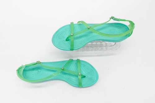 Sandali infradito Crocs donna davvero sexy taglia 8 verde scarpe infradito usati vq - Foto 9 di 12