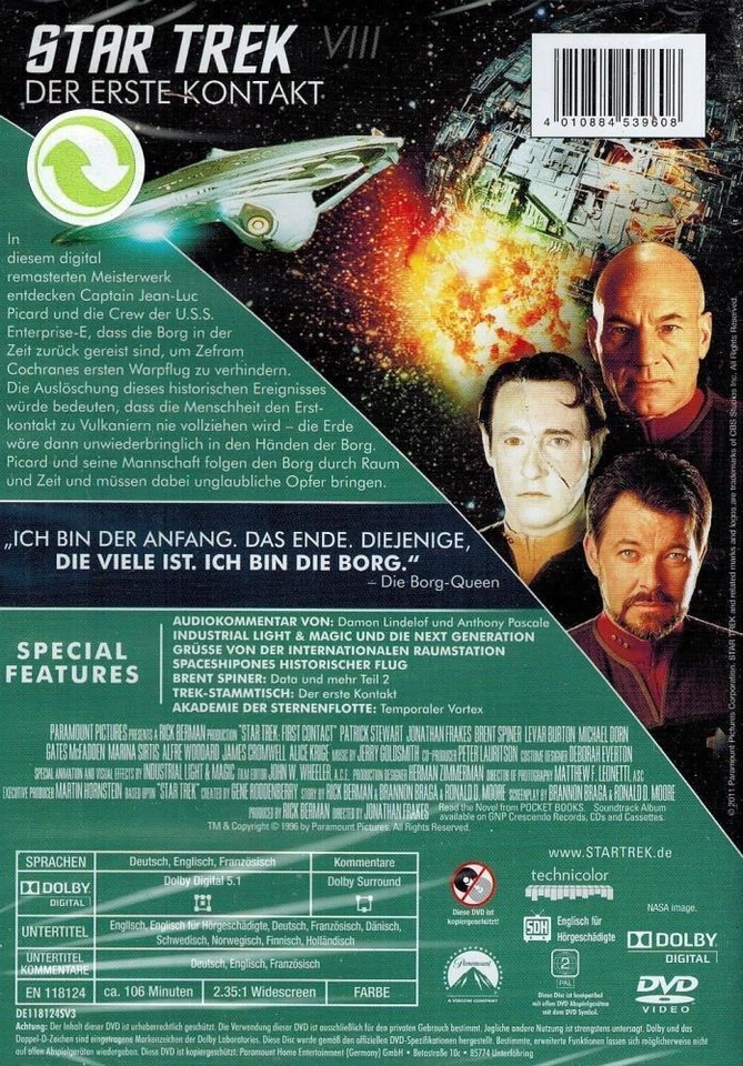 STAR TREK 8 ERSTE KONTAKT 2009 DVD Top-quality Free UK shipping Fast Dispatch - Image 2 of 4