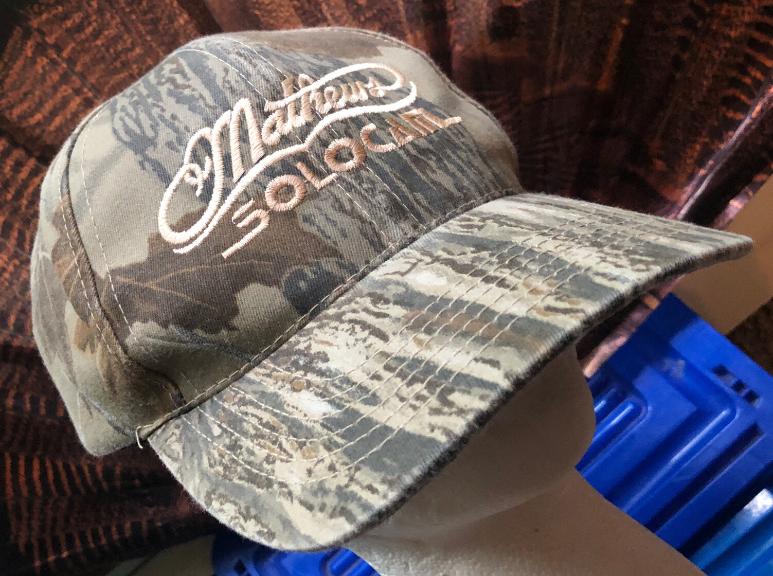 Mathews Solocam / Bay Archery camo hat Embroidered Logo Made in the USA
