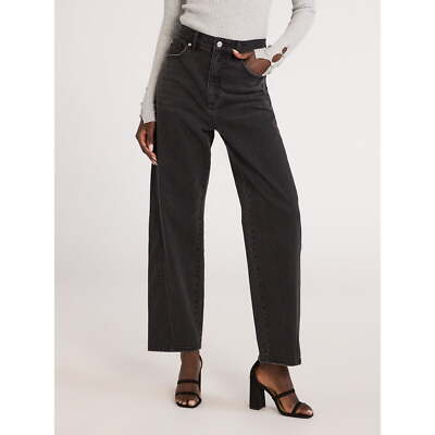 Scoop Barrel Leg Jeans Women's Size 14 Black Cotton Mid Rise Jeans