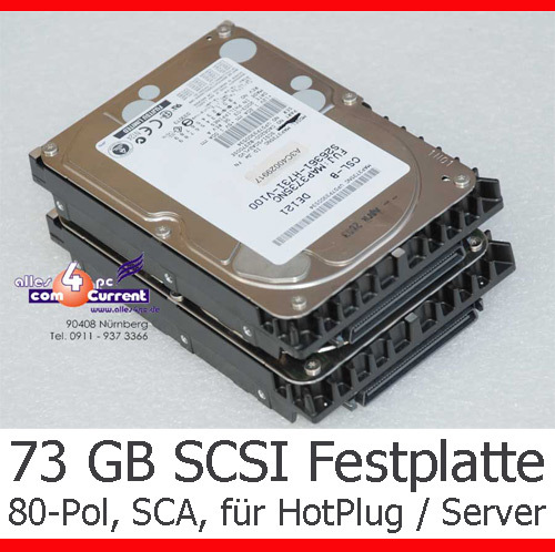 80-Pol 73 GB SCSI Hard Drive FSC Fujitsu MAP3735NC S26361-H731-V100 V200 N8129
