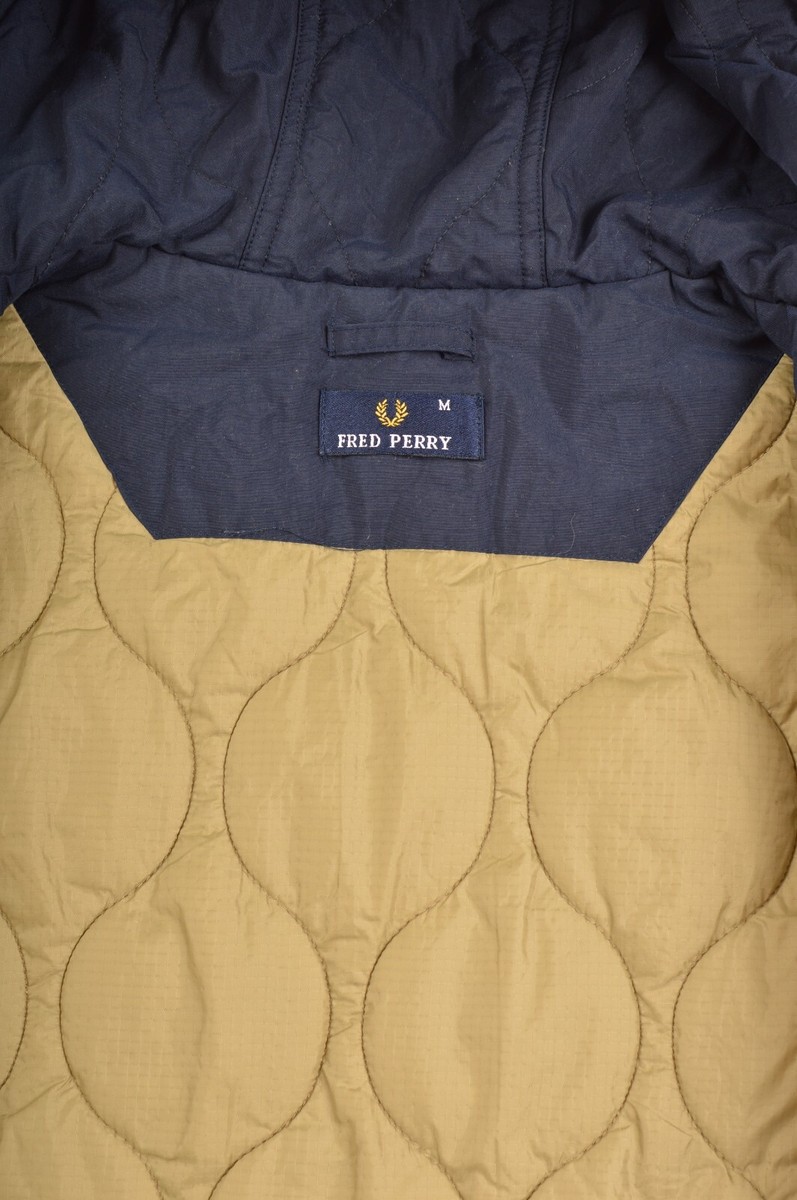 Fred Perry Full-Zip Primaloft Lined Parka Jacket Navy J1254 Fred Perry Full-Zip Primaloft Lined Parka Jacket Navy J1254