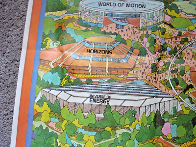 VTG 1982 Walt Disney World Epcot Center Park Map Original