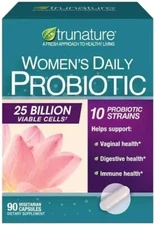 New! trunature Women's Daily Probiotic, 90 Vegetarian Capsules, 25 Billion
