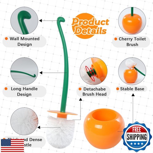 Creative Toilet Brush with Holder BowlandLong Handle, Household Bathroom Clea - Picture 2 of 5
