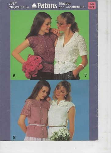 Patons Crochet Pattern Book No. 646 Ladies cardigan jacket top shawls 4 & 5ply - Picture 6 of 6