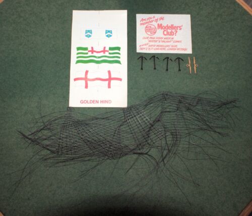 Airfix Golden Hind 1:72 Model Parts – Rigging, Anchors, Flags (slightly creased)