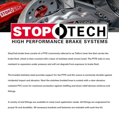 Líneas de freno trenzadas delanteras de acero inoxidable Stoptech para Jeep Grand Cherokee 14-15 Foto 3 de 4