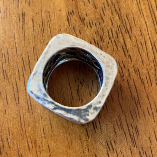 Israel 14K Yellow Gold and 925 Sterling Silver Ring 6 7 Noy Li Heavy Large Band - Picture 7 of 11